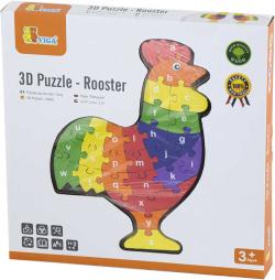 3D puzzle skládačka naučná kohout s písmenky s abecedou 3D puzzle skládačka naučná kohout s písmenky s abecedou