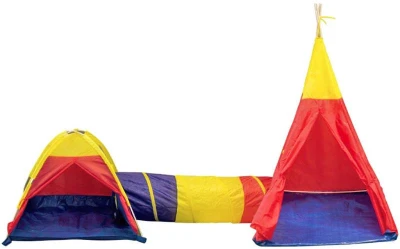 Adventure tent set 2 dětské stany s prolézacím tunelem 340x112x135cm Adventure tent set 2 dětské stany s prolézacím tunelem 340x112x135cm