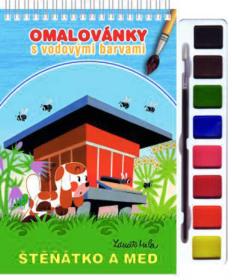 Akim Omalovánky set s barvami a štětcem Štěňátko a med