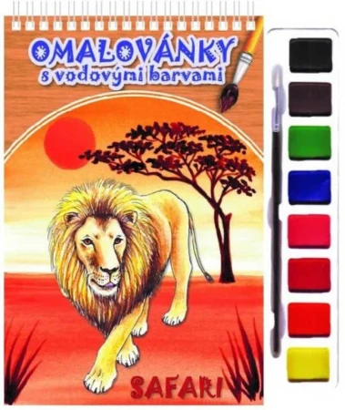 Akim Omalovánky set s barvami a štětcem Zvířátka Safari Akim Omalovánky set s barvami a štětcem Zvířátka Safari