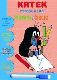Akim Psaní písmen a číslic Krtek (Krteček) stíratelný sešit s popisovačem 1