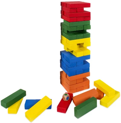 Albi DŘEVO HRA Věž barevná jenga + kostka 2026 (společenská hra)