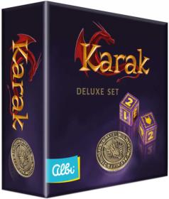 Albi HRA Karak Deluxe set kovová mince a 2 kostky rozšíření ke hře v krabici Albi HRA Karak Deluxe set kovová mince a 2 kostky rozšíření ke hře v krabici