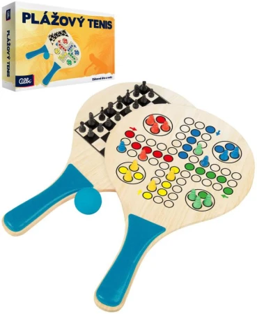 Albi HRA Plážový tenis, šachy, Člověče, nezlob se 3v1 DŘEVO Albi HRA Plážový tenis, šachy, Člověče, nezlob se 3v1 DŘEVO