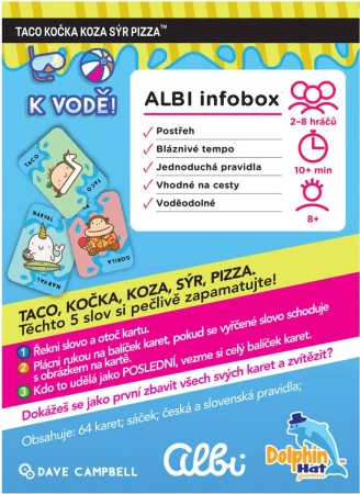 Albi HRA Taco, kočka, koza, sýr, pizza k vodě (společenská hra)