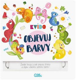 Albi Kvído Objevuj Barvy naučná kniha interaktivní překlápěcí stránky