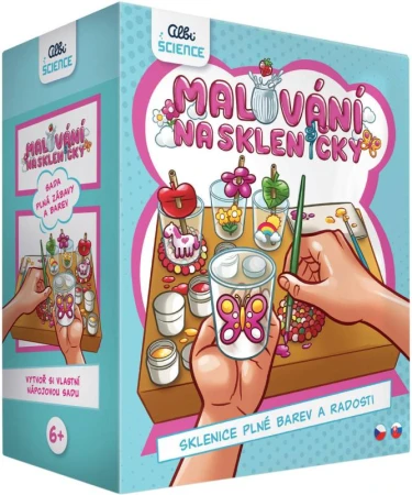 Albi SCIENCE Malování na skleničky kreativní set se 4 sklenicemi Albi SCIENCE Malování na skleničky kreativní set se 4 sklenicemi