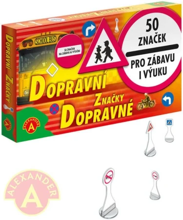 Alexander Dopravní značky 5cm set 50ks se stojánky karton/plast Alexander Dopravní značky 5cm set 50ks se stojánky karton/plast