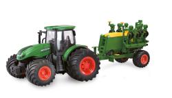 Amewi RC Traktor 2,4 Ghz se secím přívěsem, světla, zvuk 1:24