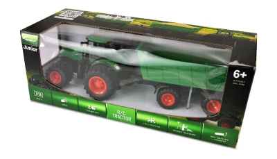 Amewi RC Traktor 2,4 Ghz se sklápěcím přívěsem, světla, zvuk 1:24