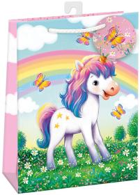 Argus Taška dárková jednorožec 23x32x13cm papírová lesklá