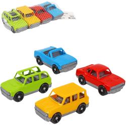Autíčka baby barevná volný chod set 4ks plast v síťce Autíčka baby barevná volný chod set 4ks plast v síťce