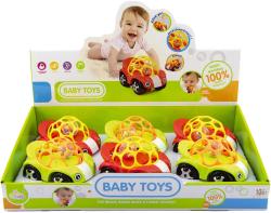 Auto 11cm baby autíčko s chrastící kuličkou s očima 2 barvy pro miminko