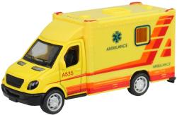 Auto ambulance kovová zpětný chod 10cm sanitka v krabici 2 barvy