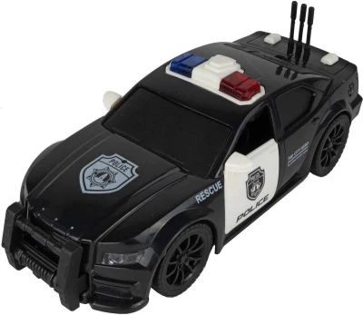Auto černé policejní 1:20 Policie na baterie Světlo Zvuk