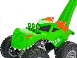 Auto dinosaurus monster truck 30cm s bublifukovačem zelené s náplní na baterie
