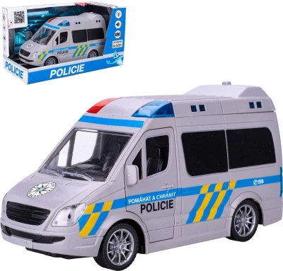 Auto dodávka česká policie CZ design na setrvačník na baterie Světlo Zvuk Auto dodávka česká policie CZ design na setrvačník na baterie Světlo Zvuk