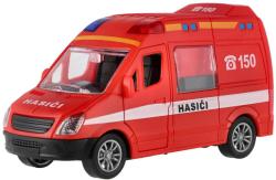 Auto hasiči 12cm dodávka plastová červená na setrvačník Auto hasiči 12cm dodávka plastová červená na setrvačník
