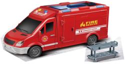 Auto hasičská dodávka červená Hasiči na setrvačník na baterie Světlo Zvuk