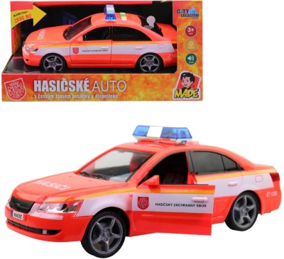 Auto hasičské osobní vůz hasiči na baterie mluví česky CZ Světlo Zvuk Auto hasičské osobní vůz hasiči na baterie mluví česky CZ Světlo Zvuk