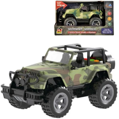 Auto Jeep vojenské army vozidlo na setrvačník 23cm na baterie Zvuk CZ plast Auto Jeep vojenské army vozidlo na setrvačník 23cm na baterie Zvuk CZ plast