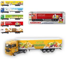 Auto kamion 20cm s potiskem potraviny volný chod 5 druhů plast Auto kamion 20cm s potiskem potraviny volný chod 5 druhů plast