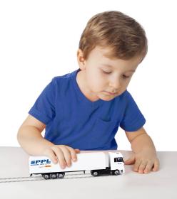 Auto kamion PPL Přeprava zásilek tahač kovový s návěsem volný chod