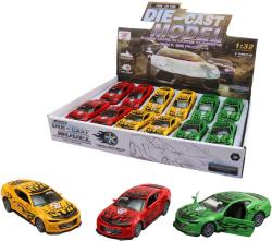 Auto kovové závodní s grafikou zpětný chod 12cm závodnička 3 barvy