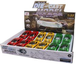Auto kovové závodní s grafikou zpětný chod 12cm závodnička 3 barvy