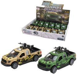 Auto kovový model 13cm pick-up vojenský 1:32 zpětný chod 2 barvy Auto kovový model 13cm pick-up vojenský 1:32 zpětný chod 2 barvy