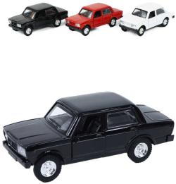 Auto Lada retro model 12cm zpětný chod na baterie Světlo Zvuk 3 barvy kov