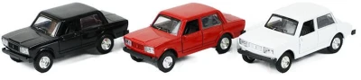 Auto Lada retro model 12cm zpětný chod na baterie Světlo Zvuk 3 barvy kov