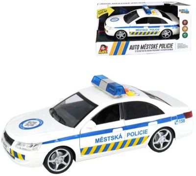 Auto městská policie 24cm CZ na setrvačník 1:16 na baterie Světlo Zvuk CZ Auto městská policie 24cm CZ na setrvačník 1:16 na baterie Světlo Zvuk CZ