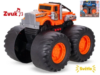 Auto monster truck 28cm, světlo, zvuk - oranžové, modré Auto monster truck 28cm, světlo, zvuk - oranžové, modré