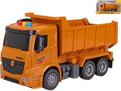 Auto nákladní oranžová funkční sklápěčka na baterie Světlo Zvuk Auto nákladní oranžová funkční sklápěčka na baterie Světlo Zvuk