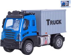 Auto nákladní truck s kontejnerem zpětný chod modro-šedé plast Auto nákladní truck s kontejnerem zpětný chod modro-šedé plast