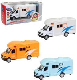 Auto obytné kovové 11cm zpětný chod karavan v krabici 3 barvy Auto obytné kovové 11cm zpětný chod karavan v krabici 3 barvy