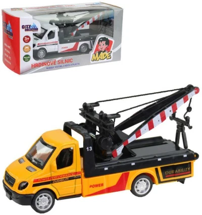Auto odtahová služba 11cm odtahovka zpětný chod 2 barvy kov Auto odtahová služba 11cm odtahovka zpětný chod 2 barvy kov