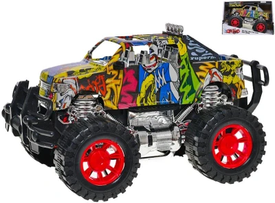Auto off-road terénní grafitti velká kola na setrvačník plast Auto off-road terénní grafitti velká kola na setrvačník plast