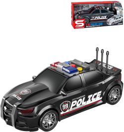 Auto policejní 25cm černé sportovní na baterie Světlo Zvuk plast Auto policejní 25cm černé sportovní na baterie Světlo Zvuk plast