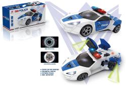 Auto policejní 360 rotace narážecí policie na baterie Světlo Zvuk