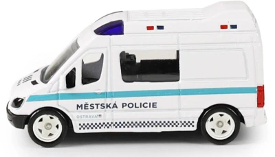 Auto policejní kovová dodávka volný chod městská policie Ostrava