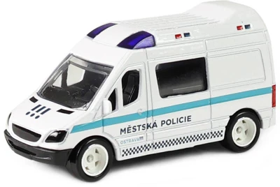 Auto policejní kovová dodávka volný chod městská policie Ostrava