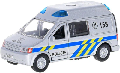 Auto policie dodávka český design CZ 14cm na baterie Světlo Zvuk kov Auto policie dodávka český design CZ 14cm na baterie Světlo Zvuk kov