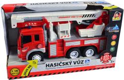 Auto požární s plošinou hasičský vůz na baterie Světlo Zvuk