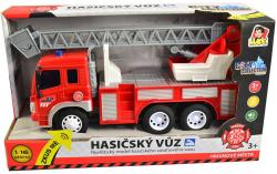 Auto požární se žebříkem hasičský vůz na baterie Světlo Zvuk