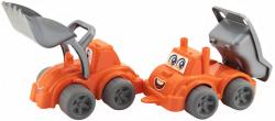 Auto pracovní veselé 13cm stavební stroje s očima set 2ks v síťce plast