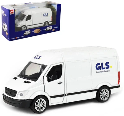 Auto přeprava zásilek GLS 12cm kovová dodávka zpětný chod Auto přeprava zásilek GLS 12cm kovová dodávka zpětný chod