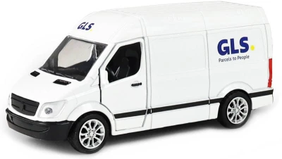 Auto přeprava zásilek GLS 12cm kovová dodávka zpětný chod