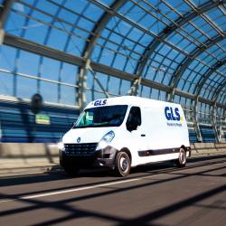 Auto přeprava zásilek GLS 12cm kovová dodávka zpětný chod